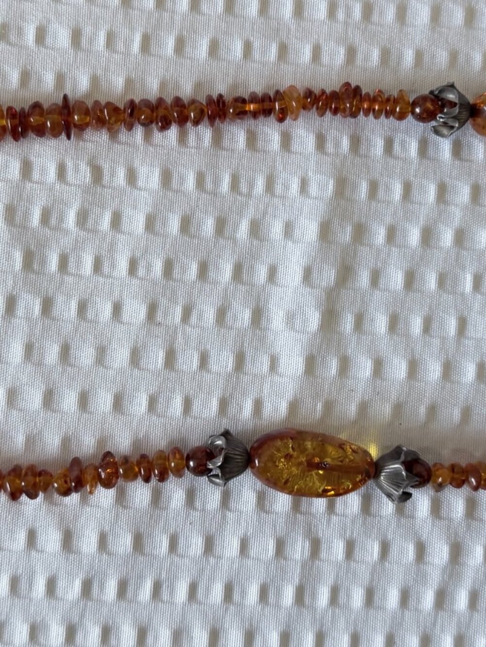 Amber Beaded Necklace - Elegant Honey Brown Statement - Picture 3 of 5